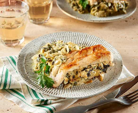 Sous-vide Artichoke Stuffed Chicken Breast