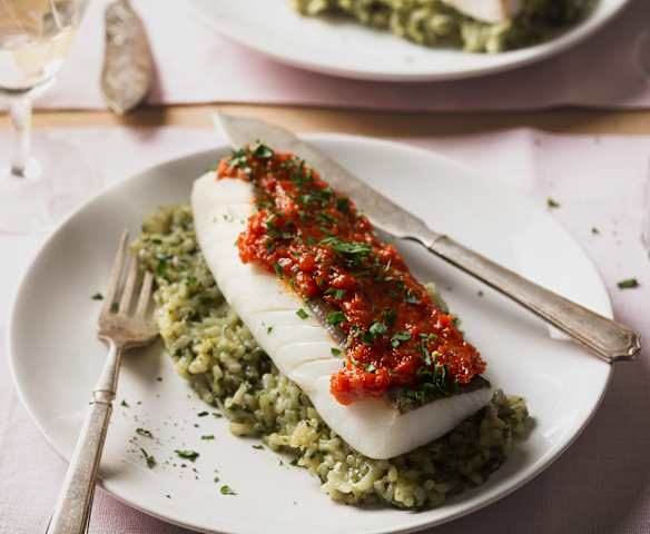 Risotto verde para dos