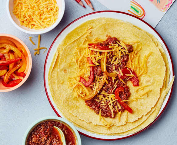 Tacos au bœuf, tomates et cheddar