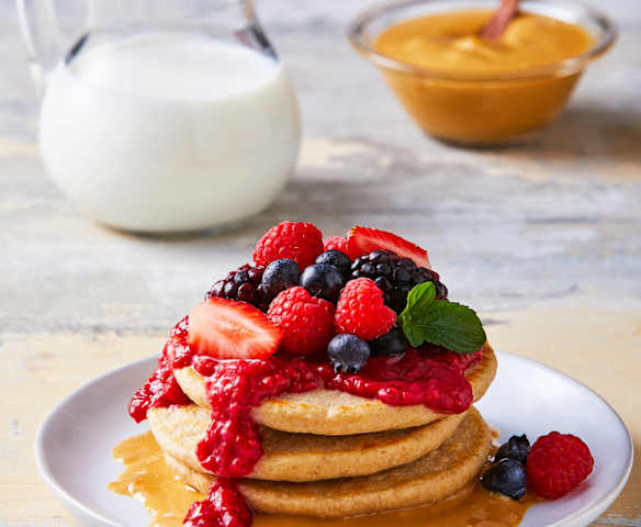 Hot cakes de harina de avena Hot cakes de harina de avena