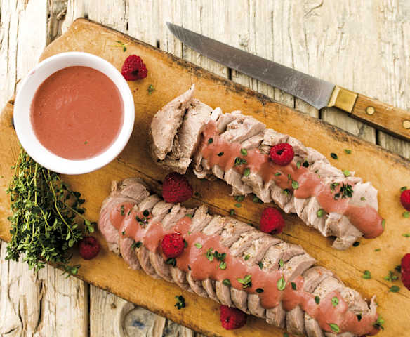 Lombinhos de porco com frutos silvestres