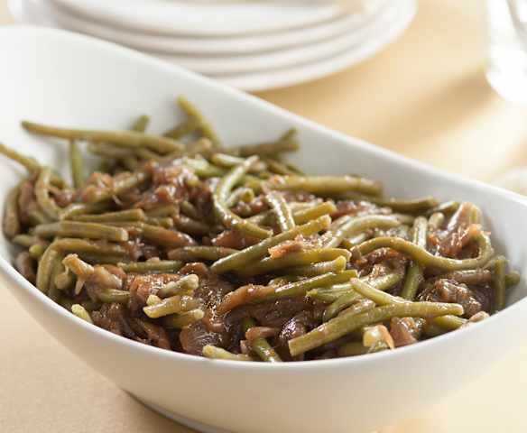 Judías verdes crujientes con chalotas