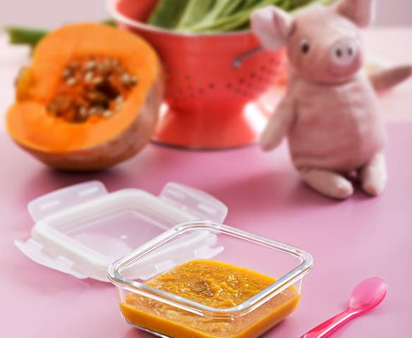 Yeşil Fasulye, Bal Kabağı ve Pırasa Püresi