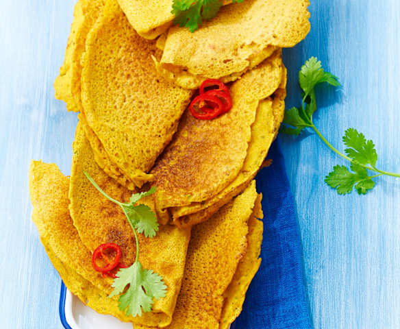 Crêpes indiennes à la farine de pois chiches
