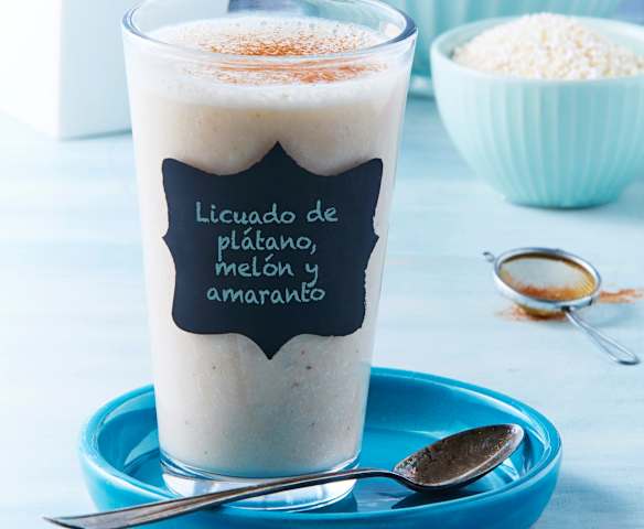 Licuado de plátano, melón y amaranto