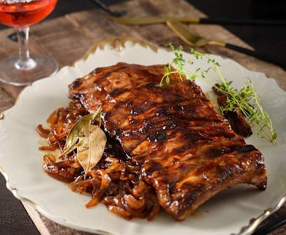 楓糖醬烤煙燻豬肋排