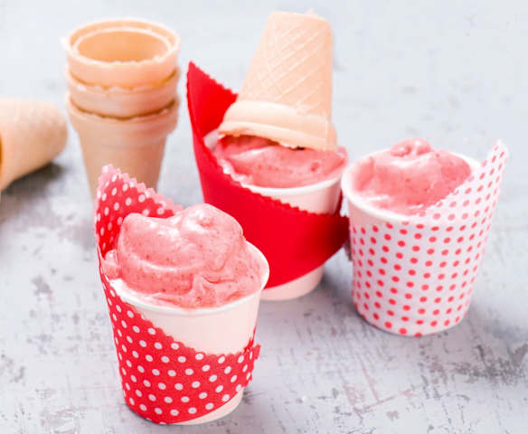 Svěží jahodová zmrzlina