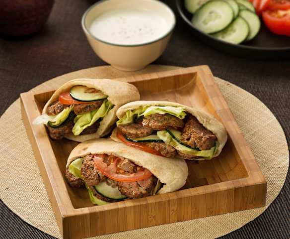 Kofta de cordero en pan pita - Turquía