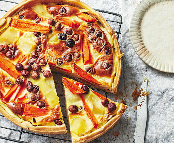 Quiche épaisse carotte-panais-noisettes Quiche épaisse carotte-panais-noisettes