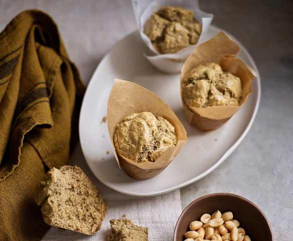 Pão de claras, aveia e amendoim sem glúten Pão de claras, aveia e amendoim sem glúten