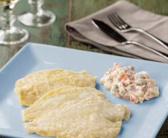 Sogliola al vapore con insalata russa