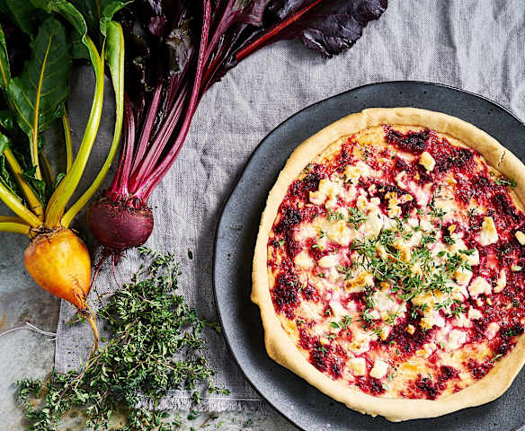 Tarte de beterraba e feta