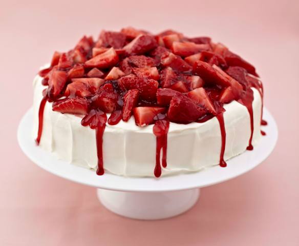 Jahodovo-broskvový dort