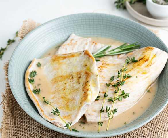 Escalopas de pavo al vapor