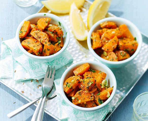 Salade de carottes, pesto de coriandre