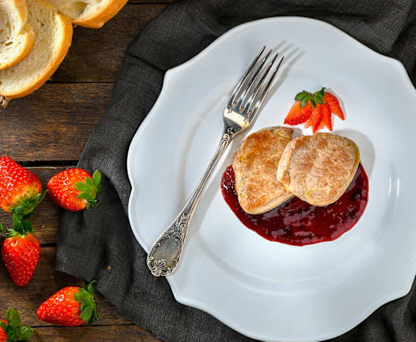 Filetto di maiale e fragole