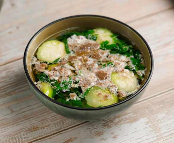 Canh cua mùng tơi, mướp