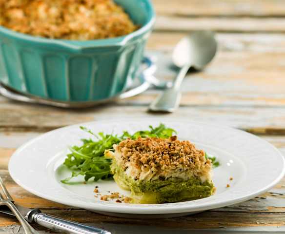 Bacalhau no forno com esparregado de brócolos