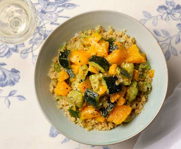 Quinoa Salad with Spiced Butternut Squash and Courgettes