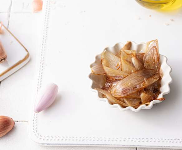 Chalota caramelizada (100 g) en cuartos