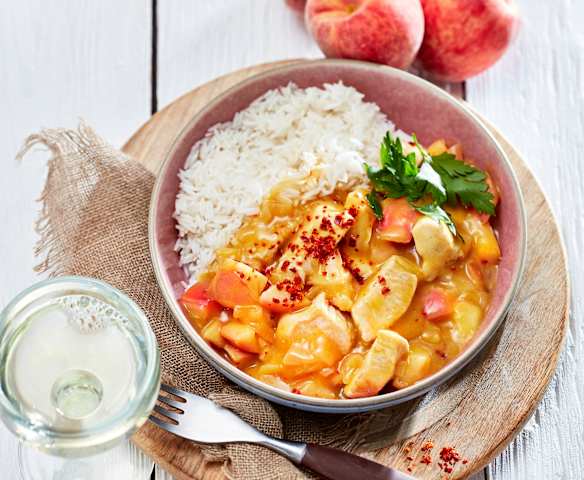 Putenfilet mit Pfirsich-Chilisauce