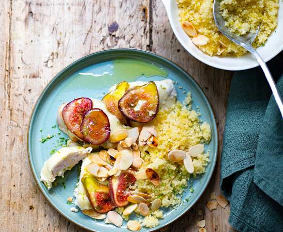 Poulet au citron vert, figues et mozzarella