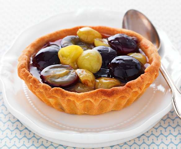 Tartelettes au raisin et gelée au gerwurztraminer