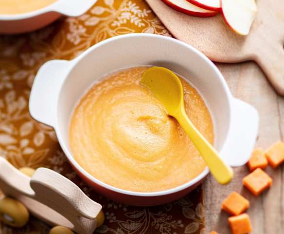 Birnen, Apfel und Süßkartoffel Püree
