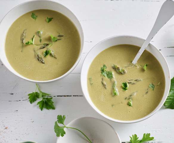 Velouté vert asperge-épinard
