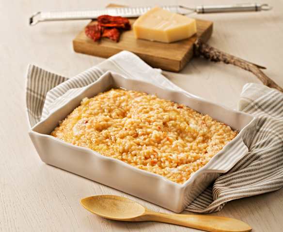 Risotto de parmesano y tomates secos