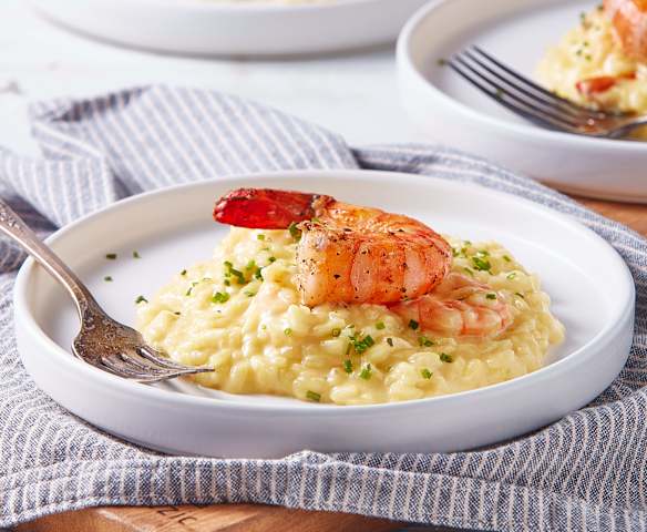 Risotto al azafrán con camarones (Black Diamond)