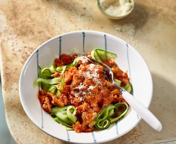 Mushroom Bolognese with Courgette Noodles Mushroom Bolognese with Courgette Noodles