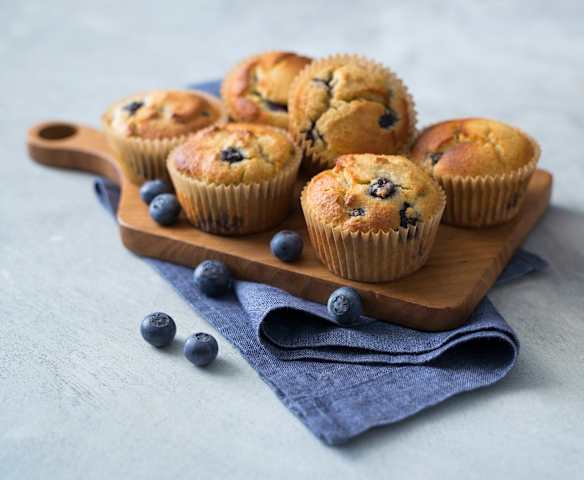 Almond and blueberry breakfast muffins