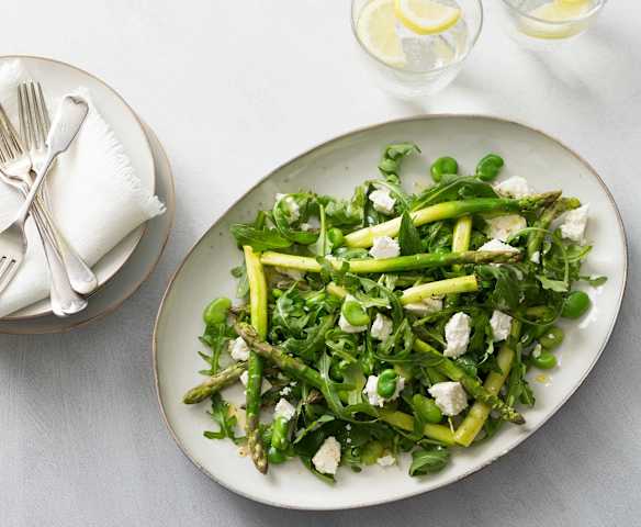 Asparagus and broad bean salad
