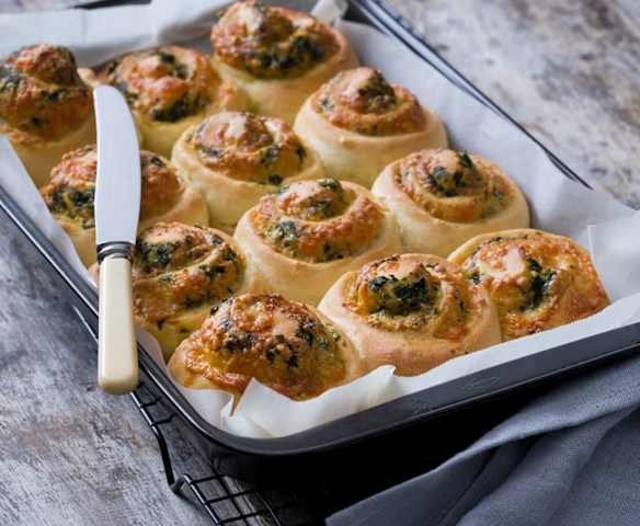 Three cheese spinach scrolls Three cheese spinach scrolls