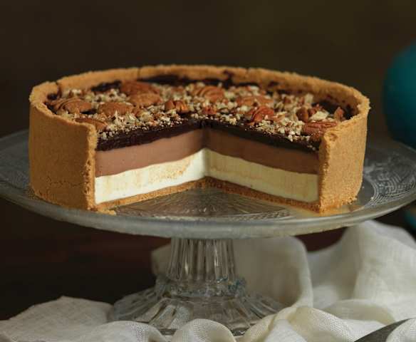 Cheesecake de chocolate e caramelo