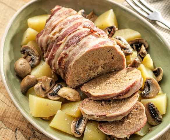 Vleesgehaktbrood met champignons