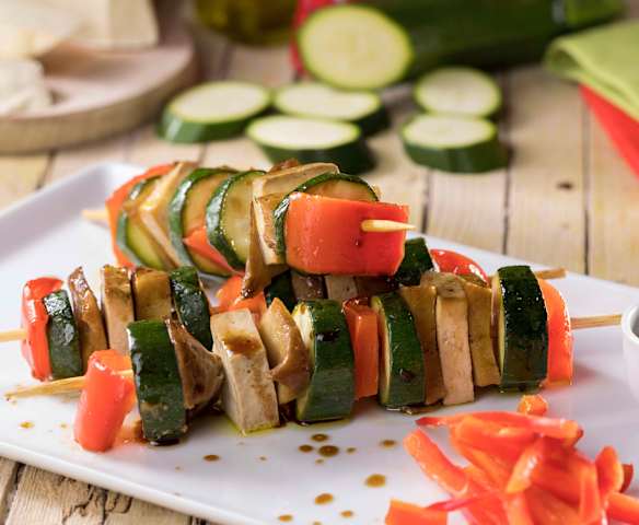 Spiedini di seitan e verdure