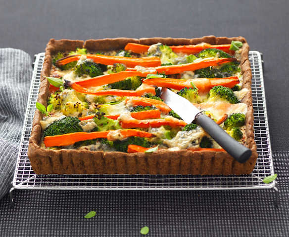 Tarte aux légumes et gorgonzola sans gluten