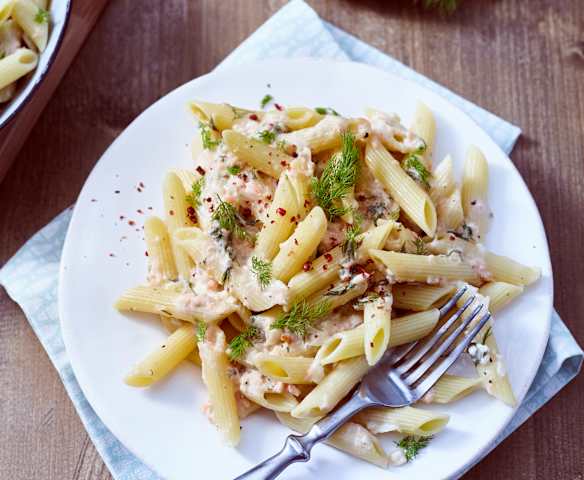 Penne in Lachs-Sahne-Sauce