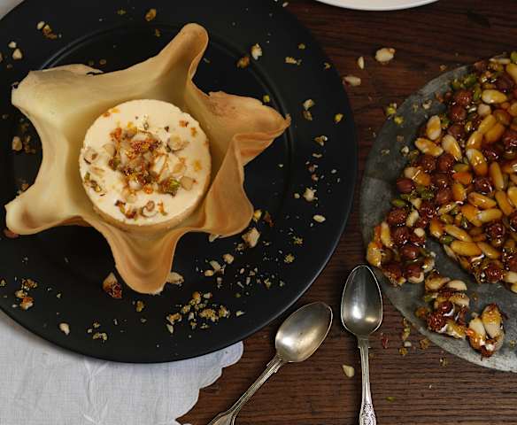 Tulipas com gelado de praliné