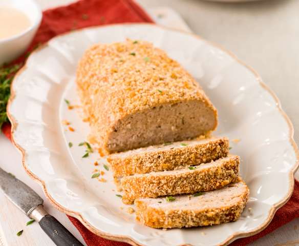 Rolo de peru com cogumelos