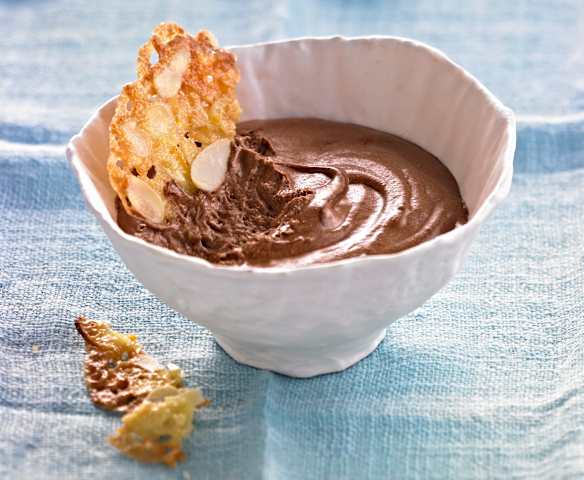 Mousse au chocolat et dentelles à l'orange