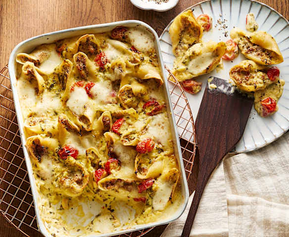 Muschelnudeln mit Waldpilzfüllung