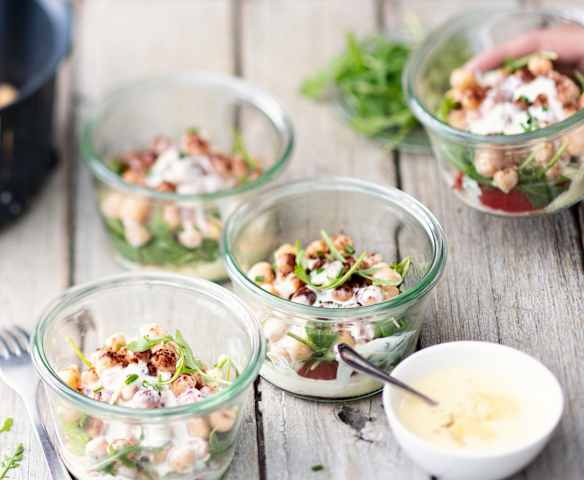 Fondue de livarot aux pois chiches et cacao amer