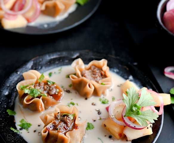 Bouchées vapeur au porc, sauce au miel