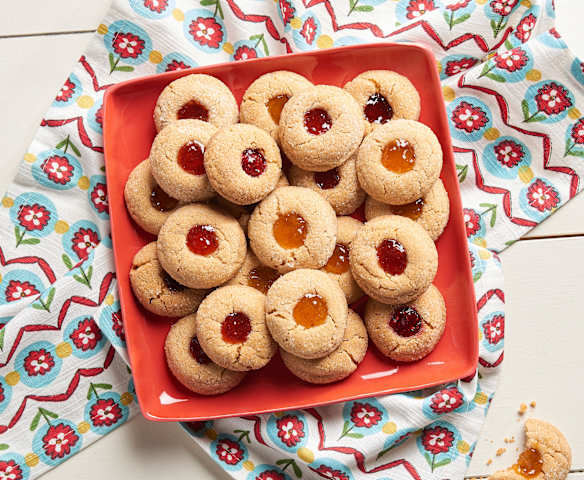 Peanut Butter and Jam Thumbprint Cookies