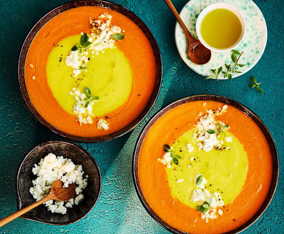 Paprikasuppe bicolor