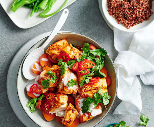 Makrut lime fish curry with quinoa (Diabetes)