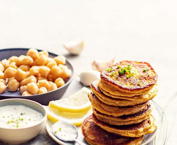 Blinis de pois chiche et butternut